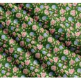 thumbnail image 3 of Soimoi Green Cotton Cambric Fabric Periwinkle & Peony Floral Print Fabric by Yard 56 Inch Wide, 3 of 7
