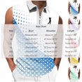 thumbnail image 3 of Nmnitkp Men's Zip Collar Sleeveless Golf Shirt, Gradient Polka Dot Breathable Athletic Tank Top for Golf, Fitness & Summer Casual Wear Blue,S, 3 of 5