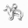 thumbnail image 1 of Sterling Silver 18" 1mm Box Chain 3D Standing Lassie Collie Dog Breed Pendant Necklace, 1 of 2