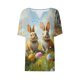 thumbnail image 5 of Blusas de Verano de las Mujeres Casual Gradiente Manga Corta V-Cuello Superior, Ligera Imitación de Tela de Estante para la Primavera Y el Verano Diario Y de Fiesta, 5 of 5