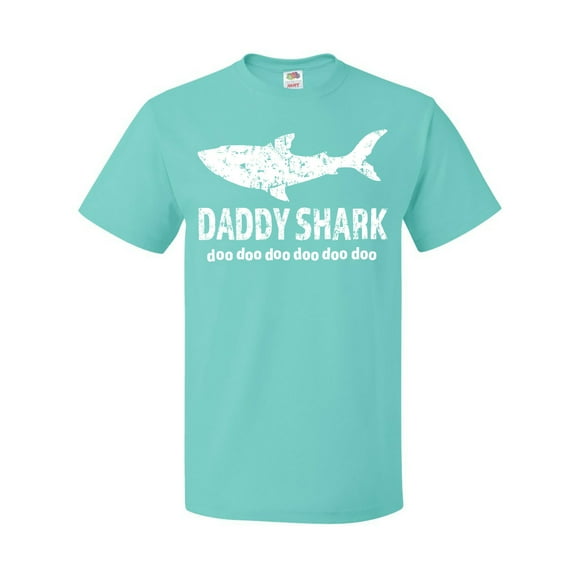 Inktastic Daddy Shark with Distressed Text T-Shirt