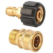 Pressure Washer Quick Connect Kit M22 14mm to 3/8 Inch Adapter Fittings, 2-Piece Brass Couplers for Hose Gun Pump Connection, Gold