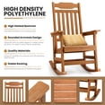 thumbnail image 6 of Naipo Patio Rocking Chair All-Weather, Porch Rocker Chair 400 lbs Capacity,  Outdoor and Indoor,  Teak, 6 of 7