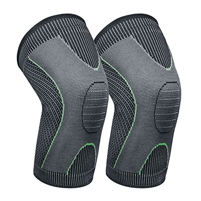 2 rodilleras de rótula y ligamento, rodillera de compresión, rodillera elástica antideslizante y transpirable para correr, senderismo, crossfit, danza y recuperación de lesiones(L) Excelente Rendimiento ER012313WZ