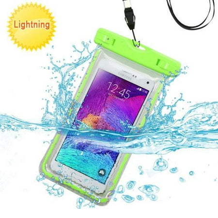 Waterproof Sports Lightning Carrying Case Bag Pouch for Motorola Moto G Play, E3, G4 Play, Droid Turbo 2, G 3rd gen., Droid Turbo, G 2nd Gen, G, X, E5 Cruise, E5 Play, X4 (Green) + MND Mini (Best Case For Droid Mini)