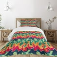 thumbnail image 3 of Ambesonne Grunge Quilted Bedspread Set 2 Pcs, Crazy Funky Graffiti, Twin Size, Multicolor, 3 of 6