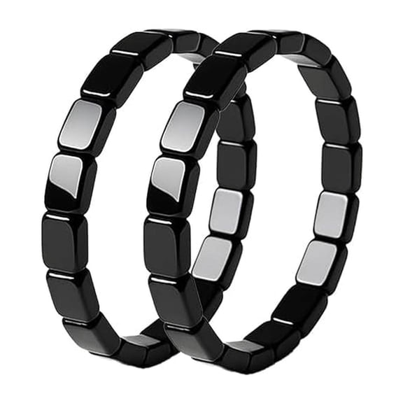 Hematite Beaded Bracelet for Men, Reclaim Your Edge & Confidence, Anxiety Relief Wristband for Casua, Suit Accessory