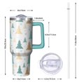 thumbnail image 2 of Holiday Christmas 40oz Tumbler with Handle, Santa Snowman Cup with Straw, Winter Festive Stainless Steel Coffee Mug, Xmas Presents Gifts for Women Men, 2 of 4