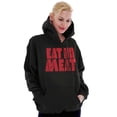 thumbnail image 3 of No Meat Vegetarian Vegan Cute Veggie Unisex Plus Fleece Graphic Hoodie Brisco Brands 5X, 3 of 5