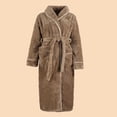 thumbnail image 7 of YFNNUP Womens Solid Fuzzy Robe Winter Thicken Warm Bath Robes Casual Long Sleeve Loungewear Active Fit Robe Pockets with Belt, 7 of 7