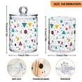 thumbnail image 5 of Yayeee 2 Pack Qtip Holder Bathroom Cotton Swab Canister with Lid Clear Dispenser Set, Red Simple Shapes, 5 of 6
