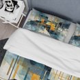 thumbnail image 4 of Designart "Abstracted Realities Gold Blue Composition" Abstract Shapes Bedding Covert Set - Abstract Gold Modern Bed Set With 1 Sham, 4 of 6