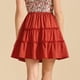 thumbnail image 5 of Falda midi de verano para mujer con lazo delantero, vuelo, volantes y estampado floral, 5 of 7