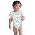 thumbnail image 3 of Balery Leaf Print Green Pattern Baby Climbing Clothes Infant Bodysuit Cute Infant Bodysuit Baby Romper-9M, 3 of 7