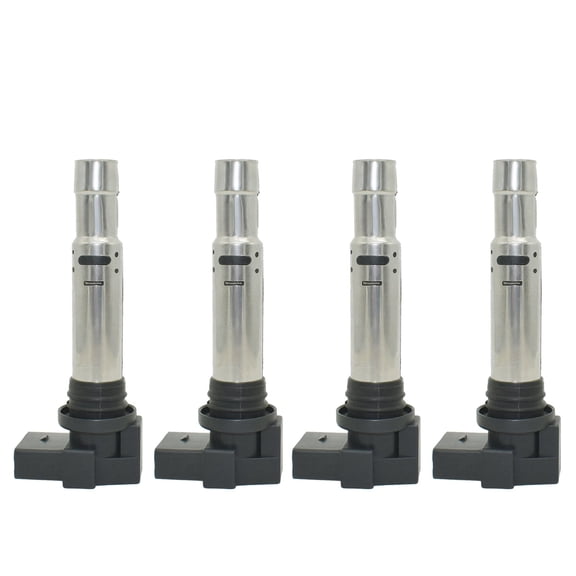 Set of 4 Ignition Coil Pack Compatible With Audi A1 A2 A3 Volkswagen Beetle Bora EOS Golf IV V VI Jetta III IV Polo Scirocco 1.2 1.4 1.6 TFSI 1998-2018 Replaces OEM 036905100A 036905715H