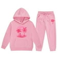 thumbnail image 5 of Kids Tracksuit Athletic Sweatsuits Sets,2 Piece Long Sleeve Pink Hoodie Jogger Set Fall Clothes Girls' Clothing Sets 4-5 Yeats Cute&nbsp;Boys Girls&nbsp;Clothing, 5 of 6