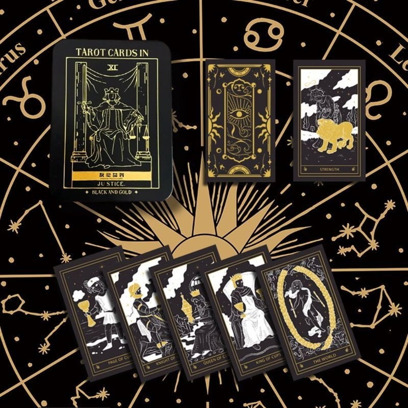 Double-embossed Cardstock 9*6cm The Moonlight Night Lenormand Oracle Deck - 44 Cards Gothic Fantasy Divination Cards