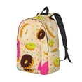 thumbnail image 2 of Daiia Donuts Vintage Canvas Backpack for Men and Women ,Hiking Backpack,Travel Laptop Bag for School,Large Capacity Backpack, 2 of 8
