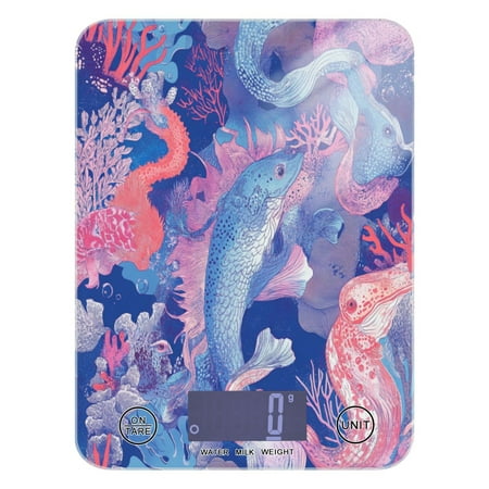 

Sea Creatures Pattern Food Scale Digital Kitchen Scale Waterproof Grams Ounces lbs for For Baking and Cooking