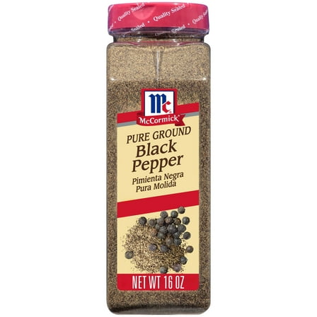 McCormick Non-GMO Kosher Pure Ground Black Pepper, 16.0 oz Bottle