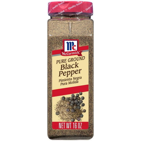 McCormick Non-GMO Kosher Pure Ground Black Pepper, 16.0 oz Bottle
