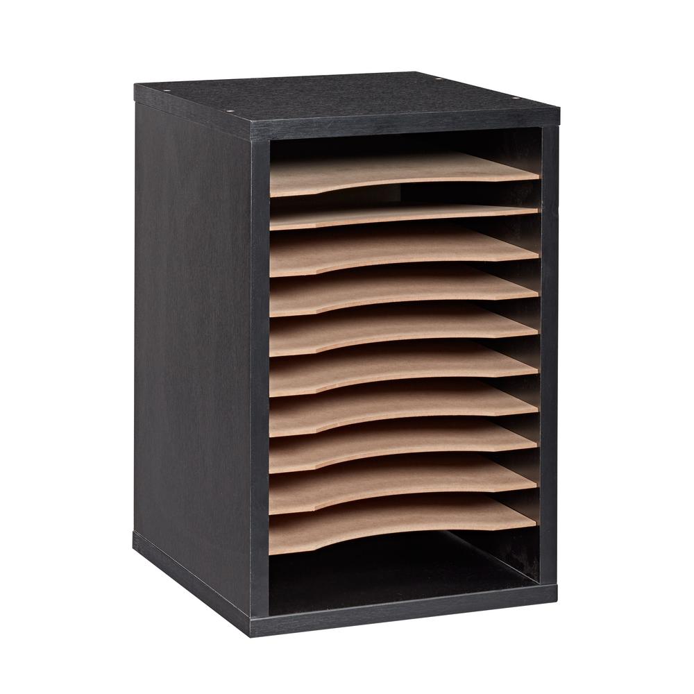 Adiroffice 11 Compartment Wood Vertical Paper Sorter Literature