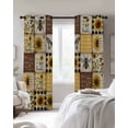 thumbnail image 3 of Sunflowers Blackout Curtains 90 Inches Long for Bedroom, Retro Country Butterfly Bee Floral Plaid Thermal Insulated Room Darkening Black Out Window Curtain Panels Grommet Drapes for Living Room, 3 of 8