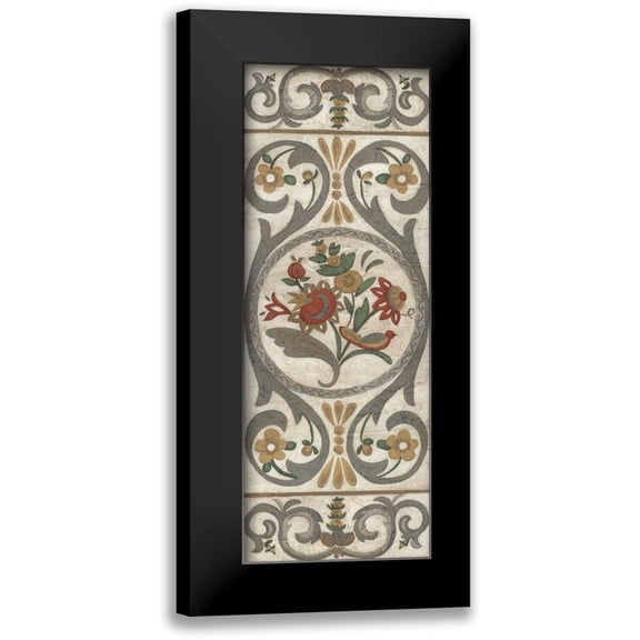 Zarris, Chariklia 8x14 Black Modern Framed Museum Art Print Titled - Tudor Rose Panel I