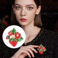 thumbnail image 2 of Hearth & Gear Oil Drop Strawberry Brooch Alloy Fruit Brooch Fashion Clothing Pin Designer Brooch Large Rhinestone Brooch Pin Locking Backs Pin Back Button Cute Fashion Pin Craft Pearls And Rhinestones, 2 of 7