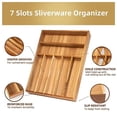 thumbnail image 4 of Silverware Organizer Kitchen Drawer Organizer Utensil Organizer Acacia Silverware Holder Cutlery Organizer in Drawer Flatware Organizer Tray 7 slots Acacia, 4 of 8