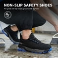 thumbnail image 4 of SPIEZ® Composite Toe Safety Shoes With Air Cushion,Lightweight Breathable Work Shoes,Unisex Non Slip Shoes for Construction Factory Warehouse - Black Blue,Size 9 Women/7.5 Men, 4 of 11