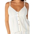 thumbnail image 5 of Celebrity Pink Women's Spaghetti Strap Button Front Stripe Tank, Sizes XS-XXXL, 5 of 8