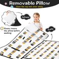 thumbnail image 3 of Multicolor Cat Head White Pattern Teens Toddler Nap Mat with Pillow, Sleeping Mat Bag for Preschool Daycare 60"x20", 3 of 6