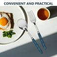 thumbnail image 3 of WHAMVOX Silverware Forks Only Flatware Set Plastic Dark Blue Portable Kitchen Accessories For School 1 Set, 3 of 8