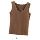 thumbnail image 5 of Minnieouse Ropa interior térmica para mujer, chaleco, Otoño Invierno, hogar, escuela, exterior, capa básica, cuerpo delgado, Tops cálidos, ropa interior Camisetas sin mangas Café oscuro Minnieouse AP013513-05, 5 of 6