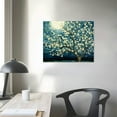 thumbnail image 4 of Nawypu Canvas Wall Art for Bedroom Flower Canvas Picture Floral Tree Painting Almond Blossom at Starry Night Landscape Artwork Abstract Lake Blue Teal Yellow Canvas Print for Modern Home, 4 of 5