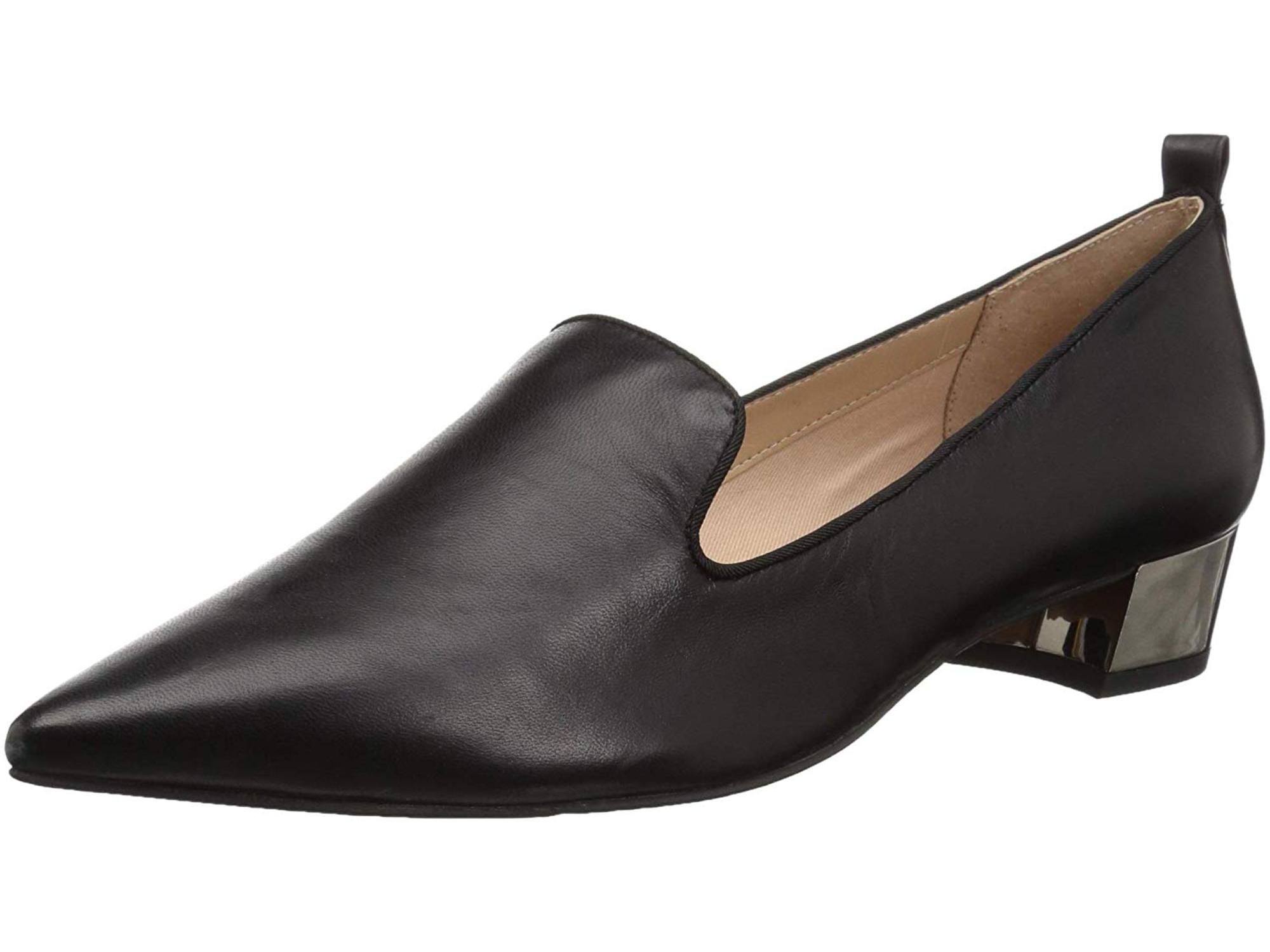 超ポイント祭?期間限定 Franco Sarto  フランコサルト シューズ ローファー  新規出品Franco Womens Vianna  B M  Loafers 8.5 Medium  Black Leather Heel