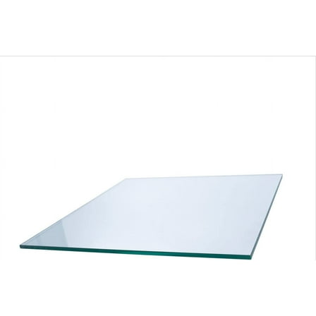 33" Square Clear Tempered Glass Table Top 3/8" Thick - Flat Polish Edge L8