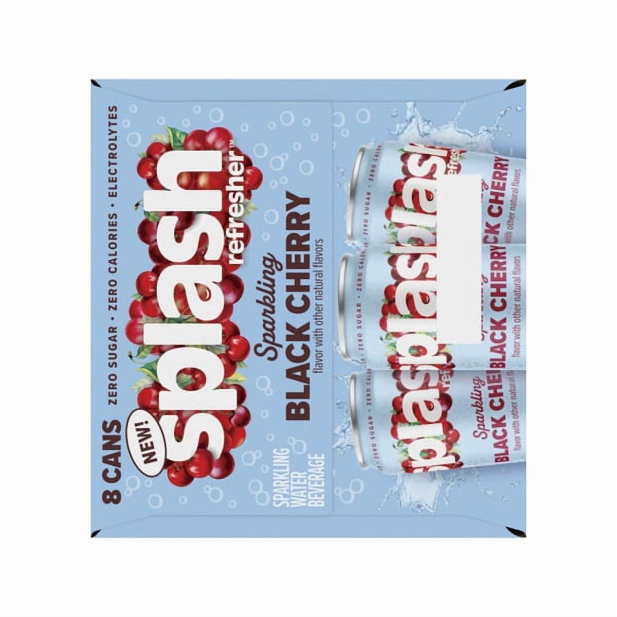 SPLASH Refresher Sparkling Water – Black Cherry Flavor, 24-Pack 12oz Can