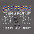 thumbnail image 2 of Autism Is Not A Disablity Itâ€™s A Different Abilty | Autism Awareness Dabbing Skeleton Inspirational Christian Ladies Racerback Tank Top, Dark Grey, Medium, 2 of 5