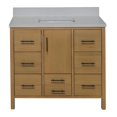thumbnail image 5 of California 42" Bathroom Vanity with Blonde Veneer Cabinet and Matte White Top, 5 of 7