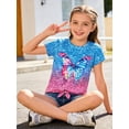 thumbnail image 3 of Lanbubble Girls Graphic T-Shirt Tie Dye Kids Short Sleeve Tee Shirt Tie Front Tops 7-12 Years, 3 of 7