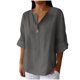 thumbnail image 1 of Vestidos Casuales Para Mujer, Blusas De Mujer De Moda Moda de verano para mujer, cuello en V, ocio, manga tres cuartos, color liso, 1 of 6