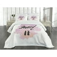 thumbnail image 3 of Ambesonne Lilac Quilted Bedspread Set 3 Pcs, Grunge 17, King Size, Lilac and Black, 3 of 5