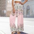 thumbnail image 6 of Dress Pants Women Petite High Waisted Wide Leg Summer Beach Vacation Pants Boho Lounge Casual Palazzo Trousers, 6 of 8