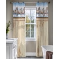 thumbnail image 4 of Western Horse Sheer Curtains 84 Inch Length 2 Panels Set for Living Room/Bedroom, Farmhouse Wooden Grain Vintage Cowboy Barn Door Kitchen Curtains Grommet Curtains Window Treatments 42"x84"x2, 4 of 7