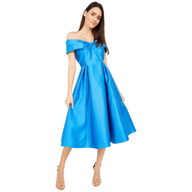 Adrianna Papell Women s Mikado MIDI Dress Ocean Dream 14