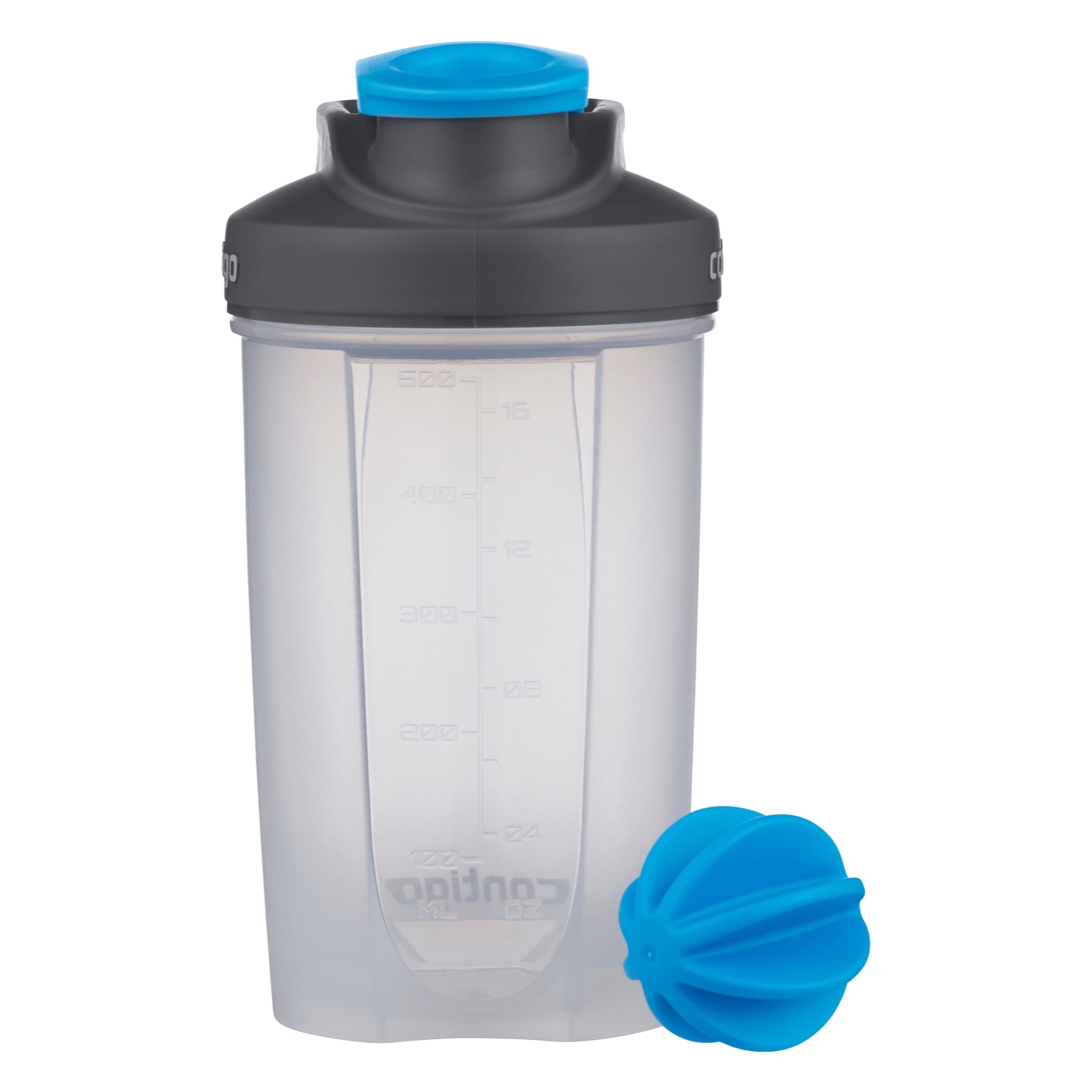 20 Oz. Classic Mini Shaker Bottle - Clear/Blue Lid - Shaker Bottles with  Logo - Q509522 QI