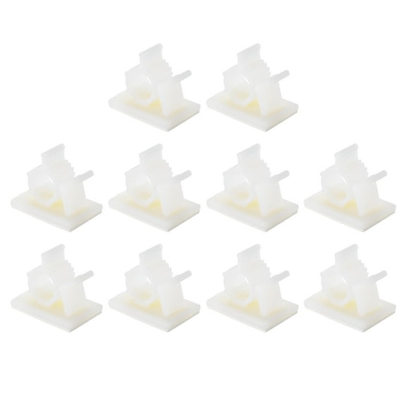 Adjustable Cable Clips, 10 Pack 8-10mm Self-Adhesive Cable Clamp Wire Clamps, White