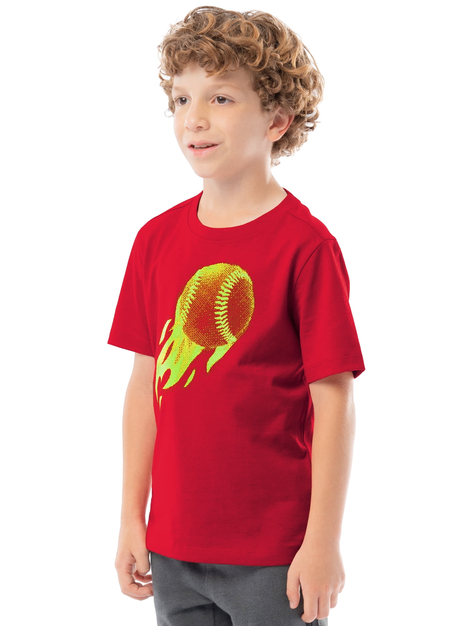 Athletic Works Boys Short Sleeve Graphic T-Shirt, Sizes 4-18 & Husky